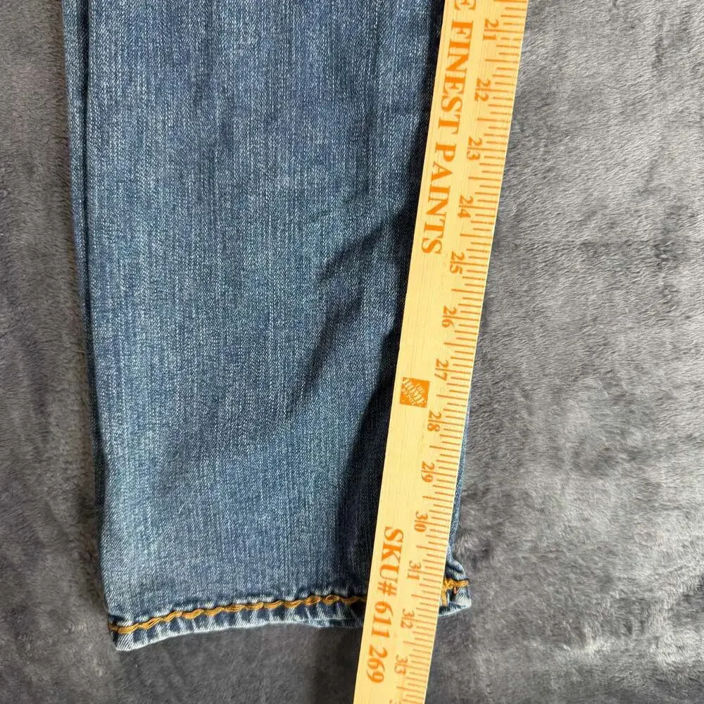 True Religion Mens Ricky Relaxed Straight Leg Super T 32x32 Blue Missing Button